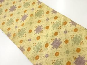 アンティーク　七宝に花模様織出し全通本袋帯（材料）